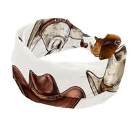 Fascia larga da donna, antiscivolo, per allenamento, fasce elastiche per capelli, cappelli da cowboy selvaggi western, fascia per capelli per yoga, fascia annodata per ragazze e donne