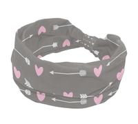 Fascia larga da donna, con motivo a freccia e cuore, alla moda, fascia elastica per la testa, fascia per il sudore, per sport, allenamento, turbante