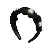 Fascia larga e soffice con perle retrò for donna - Accessori for capelli alla moda(black)