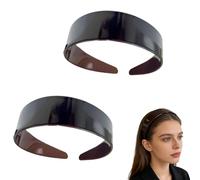 Fascia larga e spessa con guscio di tartaruga, da 3,8 cm, antiscivolo, versatile, in plastica retrò in acetato, antiscivolo, anti-mal di testa, in plastica resistente, per tutto il giorno (1, D)