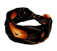 Fascia larga elastica da donna, fascia per capelli annodata, cappello da strega di Halloween, vintage, per uso quotidiano, yoga, allenamento