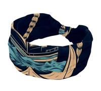 Fascia larga elastica per capelli copricapo nave da crociera timone ancora Twist Head Wrap turbante fascia accessori per capelli per le donne