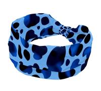 Fascia larga elastica per capelli copricapo Twist Head Wrap Turbante Fascia Blu Leopard Accessori per capelli per le donne