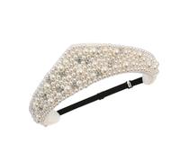 Fascia larga per capelli alla moda con perle barocche dal design scintillante, accessorio per acconciature per abiti e abiti tradizionali con perle