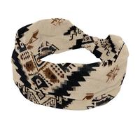 Fascia larga per capelli, alla moda, da donna, motivo etnico orientale, annodato, per yoga, allenamento, morbida fascia elastica, accessori per capelli