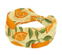 Fascia larga per capelli arancione da donna, morbida fascia per capelli a turbante, fascia antiscivolo, fascia elastica per sudore, yoga, allenamento, bandana annodata incrociata