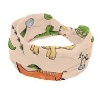 Fascia larga per capelli con dinosauro, giallo, verde, arancione, blu, per donne e ragazze, fascia per capelli annodata a turbante, antiscivolo, per yoga, allenamento, corsa