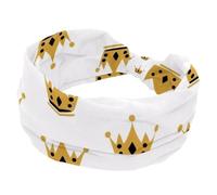 Fascia larga per capelli con motivo a corona, da donna, antiscivolo, sportiva, elastica, alla moda, per yoga, allenamento, tutti i giorni