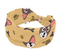 Fascia larga per capelli, con ossa di cane, da donna, elastica, antiscivolo, annodata, per allenamento sportivo, accessori per capelli