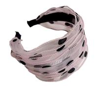 Fascia larga per capelli con pois da donna, fascia per capelli francese, in tulle, antiscivolo, a punto, copricapo, strumenti per la bellezza, rosa