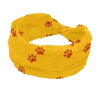 Fascia larga per capelli con stampa di zampe di cane e gatto, arancione, fasce elastiche per capelli, antiscivolo, fascia turbante per allenamento, yoga, sport, corsa