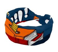 Fascia larga per capelli da donna, antiscivolo, per allenamento, con personaggi dei topi di biblioteca I Like Books, fascia elastica per capelli per yoga, fascia annodata per ragazze e donne