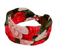Fascia larga per capelli da donna, con fiori di camelia rossa e rosa, fasce elastiche per capelli, per yoga, allenamento, tutti i giorni