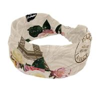 Fascia larga per capelli da donna, con torre Eiffel, con fiore, elastica, antiscivolo, per allenamento del sudore, accessori per capelli alla moda