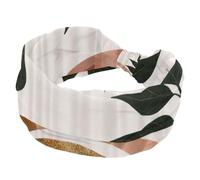 Fascia larga per capelli incrociata, per ragazze e donne, arancione astratto, turbante, elastica, per yoga, allenamento