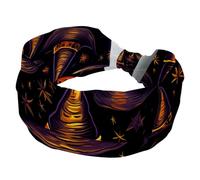 Fascia larga per capelli incrociata, per ragazze e donne, cappello da strega di Halloween, turbante, elastico, per yoga, allenamento