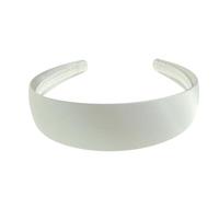 Fascia larga piatta molto resistente, 4 cm, semplice, in raso, per modisteria fai da te, accessorio per capelli lungo e spesso, accessorio per capelli da donna (argento)