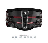 FASCIA LOMBARE CINTURA SOSTEGNO RENI ACERBIS PROFILE EVO 2.0 BELT NERA ROSSA