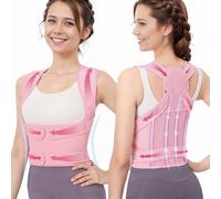 Fascia Lombare Posturale Spalle Schiena: Correttore Postura Uomo - Donna, Schiena Dritta Busto Posture Corrector, Elastica Regolabile Cintura di Correzione Della Postura,Rosa Chiaro, M-(31.5"-37.4")