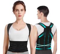 Fascia Lombare Posturale Spalle Schiena: Correttore Postura Uomo - Donna Tutore Posturale Schiena Dritta Busto Raddrizza Spalle - Regolabile Cintura di Correzione Della Postura Nero Profondo (M)