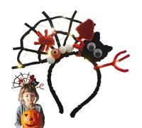 Fascia luminosa per Halloween, per la decorazione dei capelli, ideale come decorazione per capelli, per donne, ragazze e bambini, per feste, cosplay, scuola, attività all'aperto e Halloween