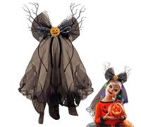 Fascia luminosa per Halloween, velo a LED nero, copricapo per festival, per capelli, Halloween, decorazione luminosa, fantasma per donne