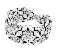 Fascia morbida da donna, ampia fascia per capelli a turbante, fascia per capelli antiscivolo, creativa in bianco e nero bohémien, geometrica, elastica, per yoga, allenamento, fascia per capelli