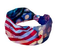 Fascia morbida e larga, con bandiera del giorno, statua della libertà, per donne e ragazze, fascia elastica con nodo, fascia per capelli sportiva alla moda per yoga, allenamento, palestra, corsa
