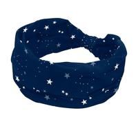 Fascia morbida e larga, con stelle, blu scuro, per donne e ragazze, fascia elastica con nodo, fascia per capelli sportiva alla moda per yoga, allenamento, palestra, corsa