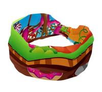 Fascia morbida per capelli, larga da donna, fascia per capelli antiscivolo, fascia per capelli con zucca e fiume cioccolato, elastica, per yoga, allenamento, fascia per capelli annodata incrociata