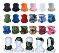 Fascia multifunzionale per testa/collo, protezione UV, adatta per ciclismo, motociclismo, sci - include maschera facciale e maniche in seta ghiacciata 1-Nero,2-Blu scuro,3-Arancione,4-Rosa,5-Bianco,6-