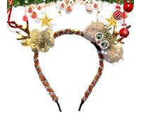 Fascia Natalizia Per Cani Fascia Elastica Illuminata Per Cani | Cerchietti LED A Forma Di Renna Per Animali Domestici Per Decorazione Per Foto Natalizie Feste