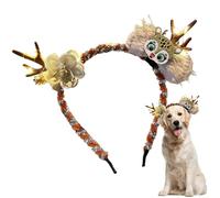 Fascia Natalizia Per Cani Fascia Elastica Illuminata Per Cani | Cerchietti LED A Forma Di Renna Per Animali Domestici Per Decorazione Per Foto Natalizie Feste