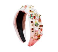 Fascia natalizia per capelli, accessorio per capelli per feste, materiale morbido e flessibile con decorativi, vestibilità comoda per adulti, divertente accessorio stagionale per feste