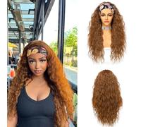 Fascia nera per le donne lunga nera naturale attaccatura dei capelli completa fatta a macchina Nessuno Anteriore Densità 130% 66 cm Sintetico Riccio quotidiano Glueless