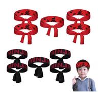Fascia Ninja per Bambini,10 Pezzi Rosse e Nere Ninja Karate,Fasce per Feste a Tema Tartarughe Ninja,Decorazioni Compleanno,Maschera Guerriero per Party,Eventi e Costumi