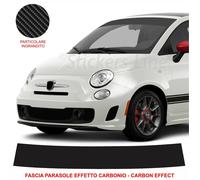 Fascia parasole compatibile Fiat 500 ABARTH fondo CARBONIO adesivo parabrezza