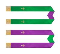 Fascia pastorale decorata - Sciarpa liturgica reversibile, fascia formale da ministro, elegante accessorio da sacerdote in tessuto con frange, indumento per raduni per celebrazioni del culto, abbiglia