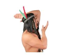 Guirca- Fascia Copricapo con Piuma da Indiano, Multicolore, 13238