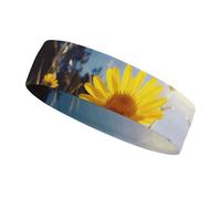 Fascia per allenamento con fiori gialli sotto il sole, unisex, traspirante, per tennis, basket, corsa, palestra, sport all'aria aperta