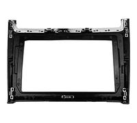 Fascia per autoradio da 9 pollici adatta per VW Polo 2009+ Auto Stereo per montaggio a pannello Cornice frontale Cornice per supporto console centrale Kit telaio-Argento