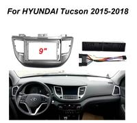 Fascia per autoradio da 9 pollici per HYUNDAI Tucson IX35 2015-2018 Kit cruscotto per pannello a nastro con ruota sinistra installazione adattatore cornice piastra Console Fascia