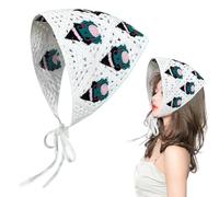Fascia per bandana gotica all'uncinetto, sciarpa a triangolo con rana, bianca