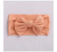 Fascia Per Capelli 1pc / lot Fashion Solid Knot Bow Headband Headwrap Girls Cotton Bows Turban for la coppa elastica della ragazza Fascia Per Capelli Donna(Peach)