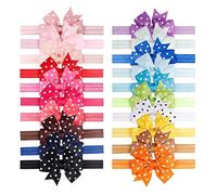 Fascia Per Capelli 20 pezzi/accessori for capelli Fai da te Bande di capelli elastici for nastro for ragazze Headwear 20 colori Fascia Per Capelli Donna(9)