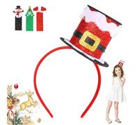 Fascia Per Capelli A Cilindro Di Babbo Natale - Accessorio Festivo Elastico Per Feste - Fascia Cosplay A Tema Natalizio - Per Spettacolo Scolastico Cosplay Evento Parata Raduno Familiare Ragazzi