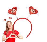 Fascia per capelli a cuore - Design a forma di amore con paillettes rosse, accessorio leggero per capelli da festa, vestibilità comoda ed elastica, scintillante decorazione per costumi da festival | A