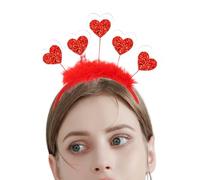 Fascia per capelli a cuore - Design a forma di amore con paillettes rosse, accessorio leggero per capelli da festa, vestibilità comoda ed elastica, scintillante decorazione per costumi da festival | A