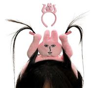 Fascia per capelli a forma di coniglio - Simpatico cerchietto per capelli morbido per donne e ragazze, fascia per il trucco per la cura quotidiana, fascia con clip e design elastico | Accessorio dei