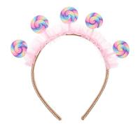 Fascia per Capelli a Forma di Lecca-lecca per Donne E Ragazze - Fermaglio per Capelli a Forma di Caramella Sweet Candyland - Accessori per - Copricapo Rosa Flessibile per Feste, Costume da - per